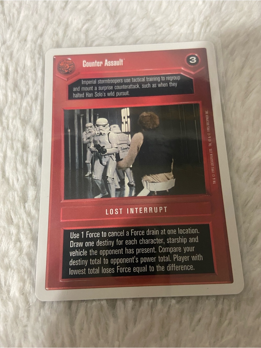 Counter Assault Lost Interrupt Trading Card - Red